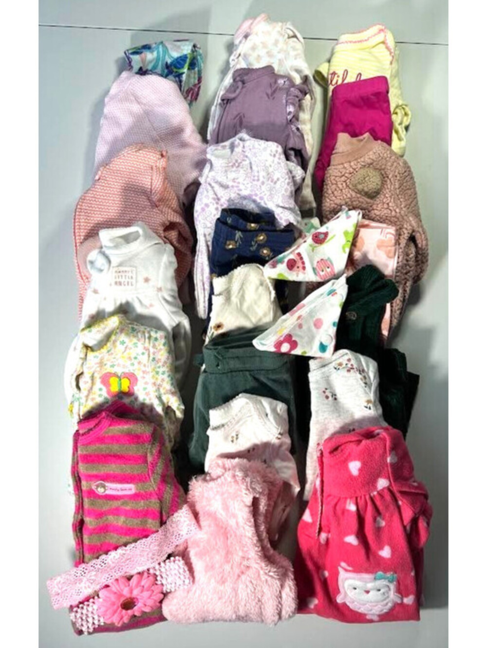 Girls Clothing-Size 3 Months-Lot of 20 Pieces Plus 3 Bibs & 2 Headbands-Fall/Win